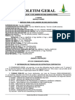 Boletim Geral 009 com serviço diário, atos, cursos e férias do CG