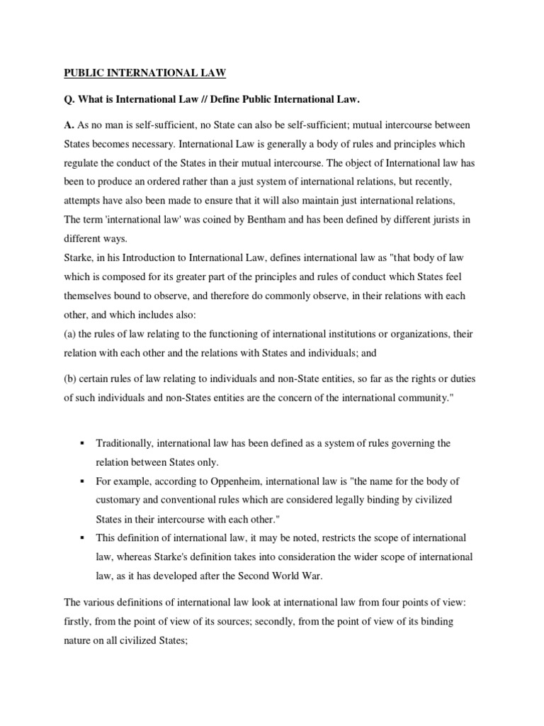 PIL and HR Question Bank | PDF | Holy See | International Law