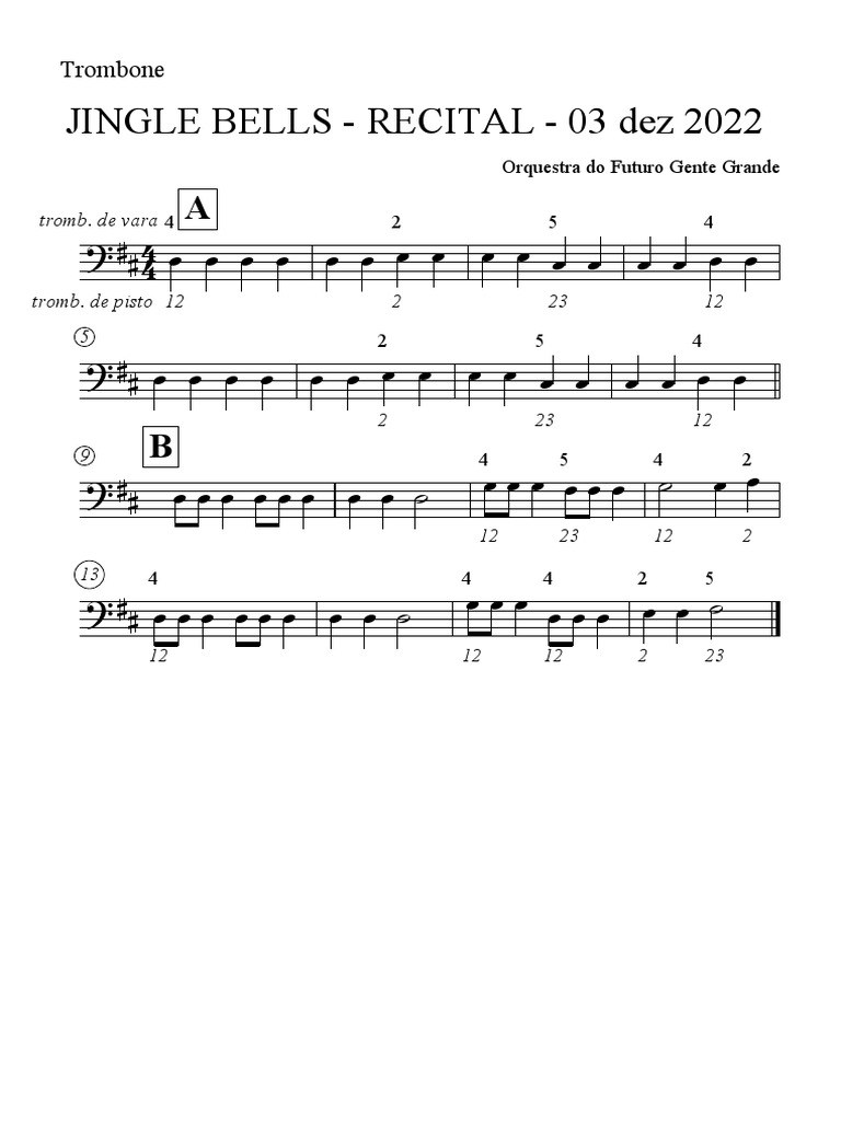 Jingle Bells Trombone PDF