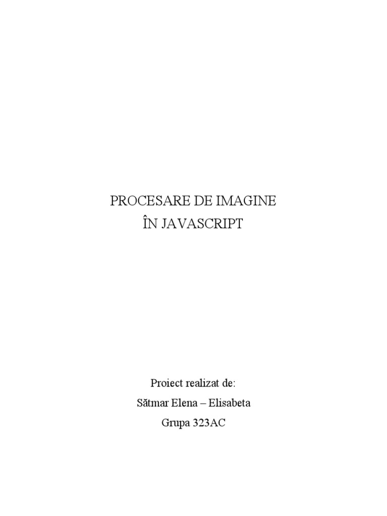 Procesare de Imagine | PDF
