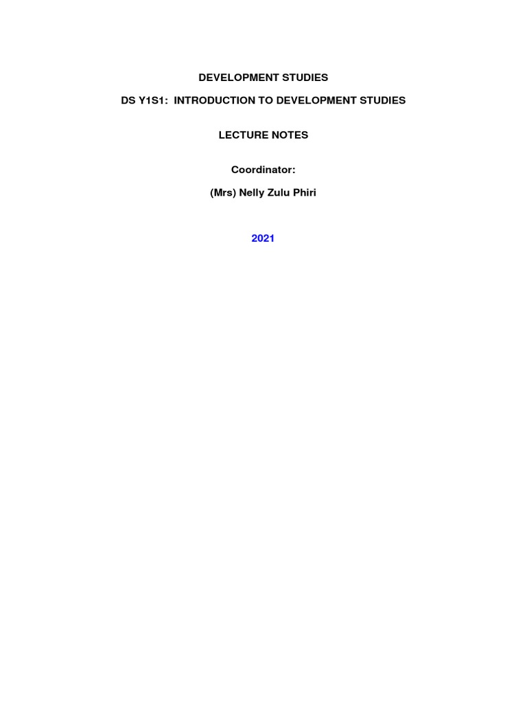 Introduction to Development Studies Notes | PDF | Gross Domestic ...