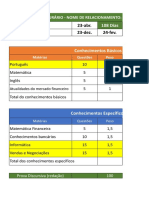 BANCO DO BRASIL - Plano de Estudos - XLSX - Informações