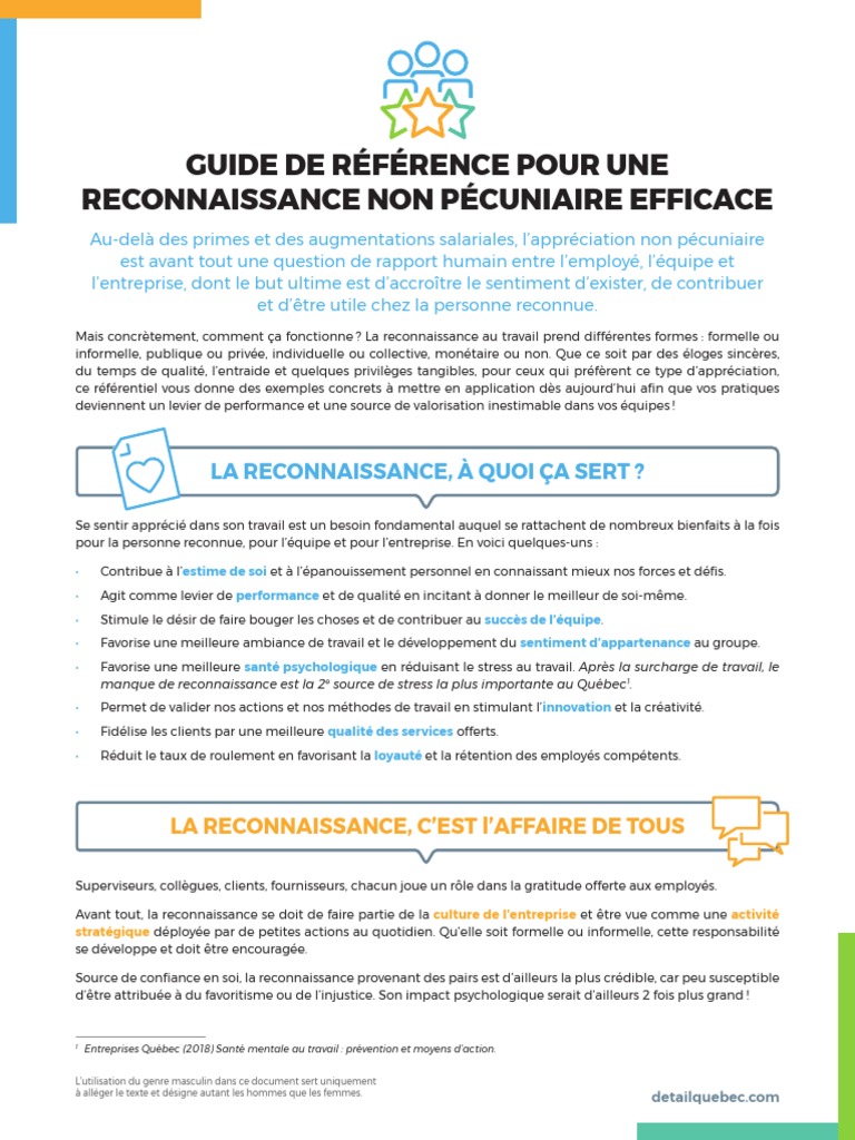 Reconnaissance au Travail : Guide Pratique | PDF | Business | Créativité