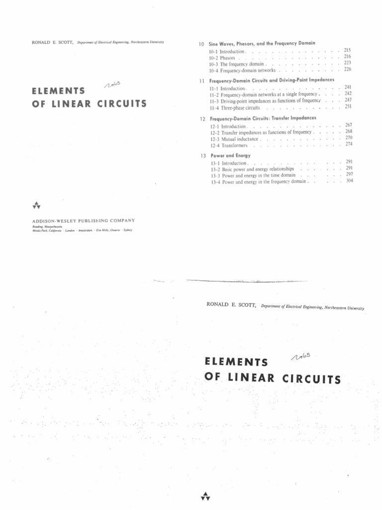 Elements of Linear Circuits, R E Scott, 1965, 3 Phasors PDF