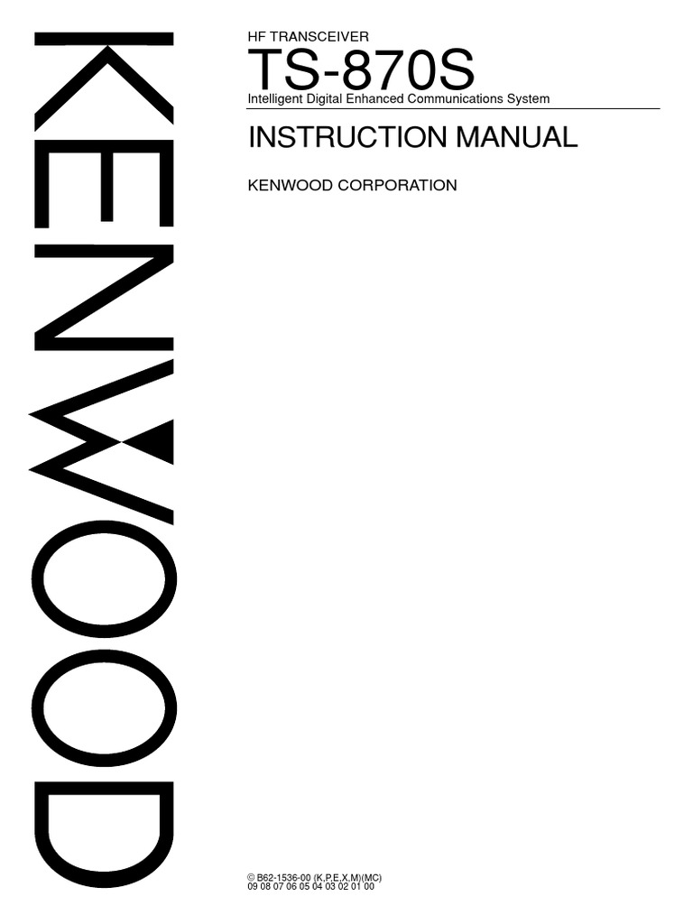 Kenwood Ts 870 User Manual | PDF | Power Supply | Fuse (Electrical)