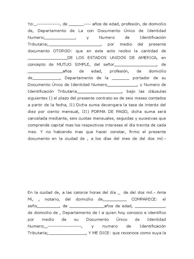 Mutuo simple pdf