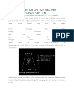 Cara Menghitung Volume Dan Rab Pasangan Pondasi Batu Kali