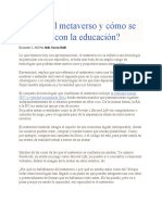 Qué Es El Metaverso y Cómo Se Relaciona Con La Educación