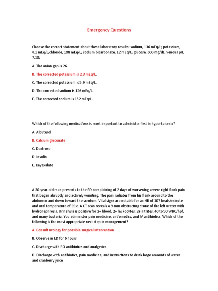 ER Questions Group B | PDF | Heart | Medical Specialties