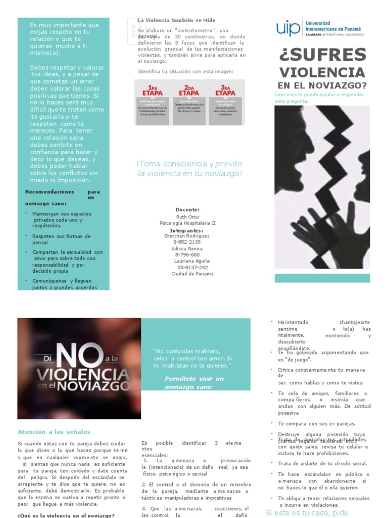 Tríptico sobre Violencia en el Noviazgo | PDF | Violencia