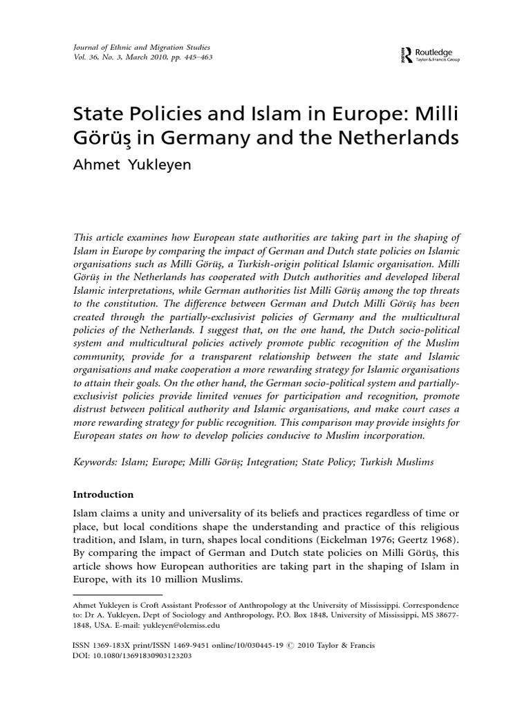 Milli gorus germany netherlands pdf hijab naturalization
