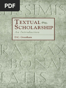 Greetham, D. Textual Scholarship. An Introduction