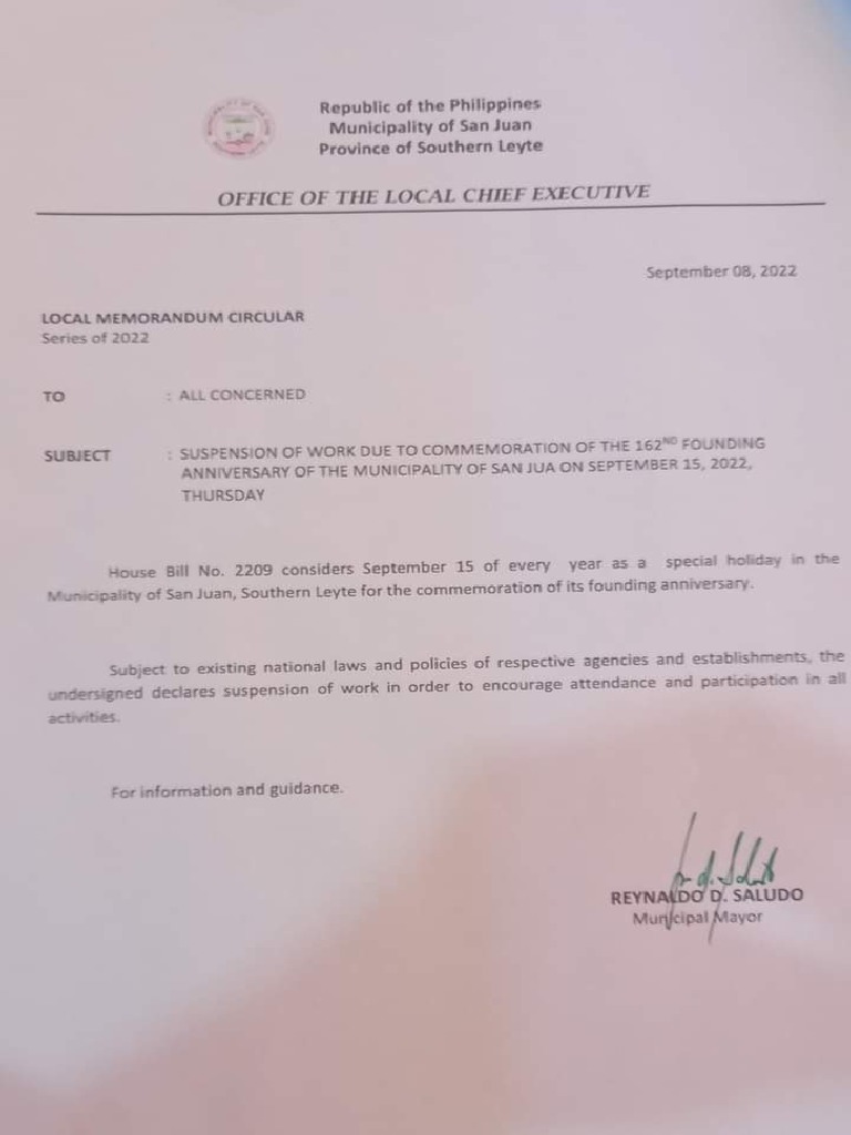 20220915 Suspension of Work Due To Mun. Founding Anniversary PDF