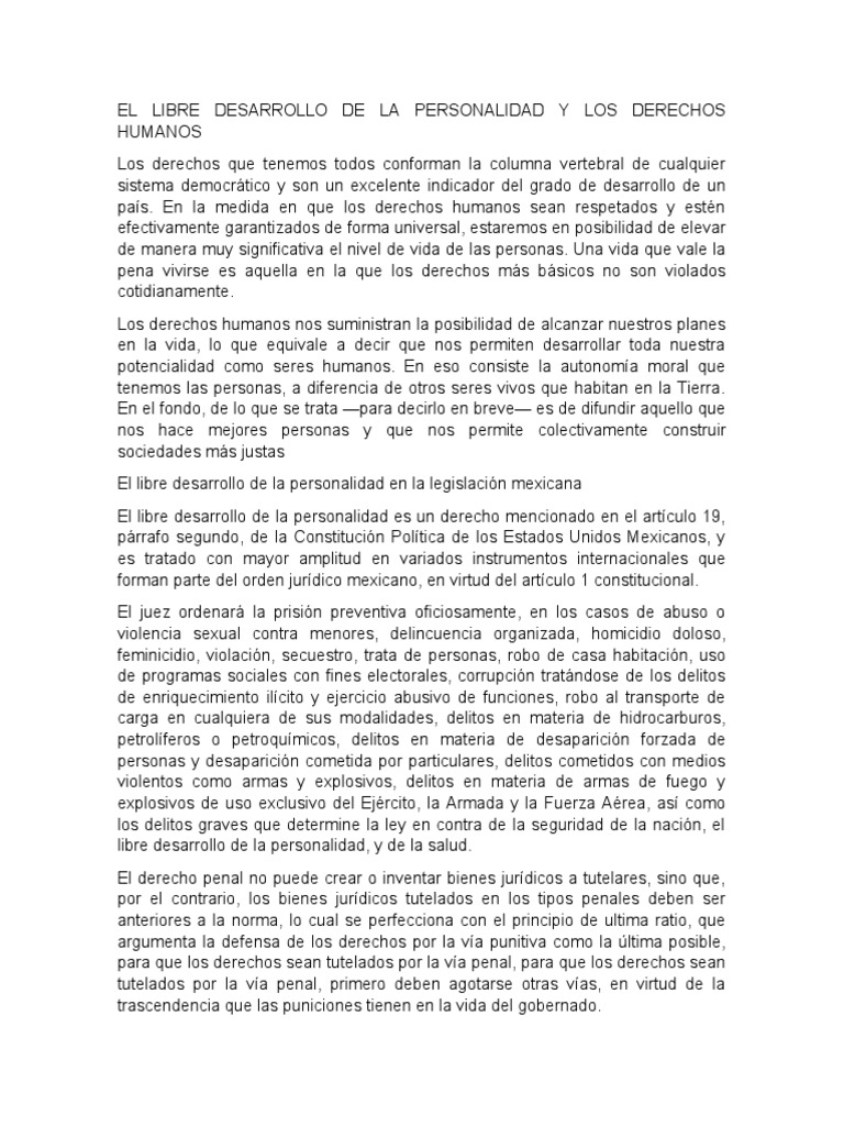 Libre Desarrollo de la Personalidad | PDF | Derechos humanos | Divorcio