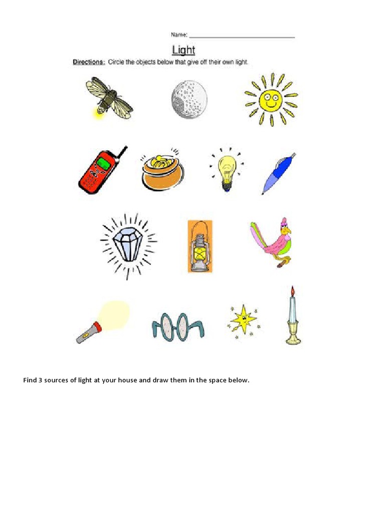 Light Worksheet PDF