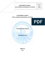 Procedimiento Seguro para Manipulacioìn Manual de Carga