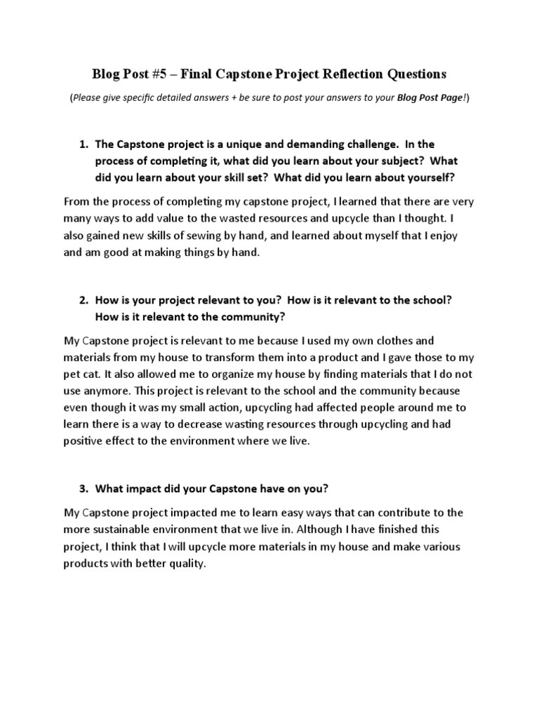 CLC 12 Final Capstone Project Reflection Qu PDF