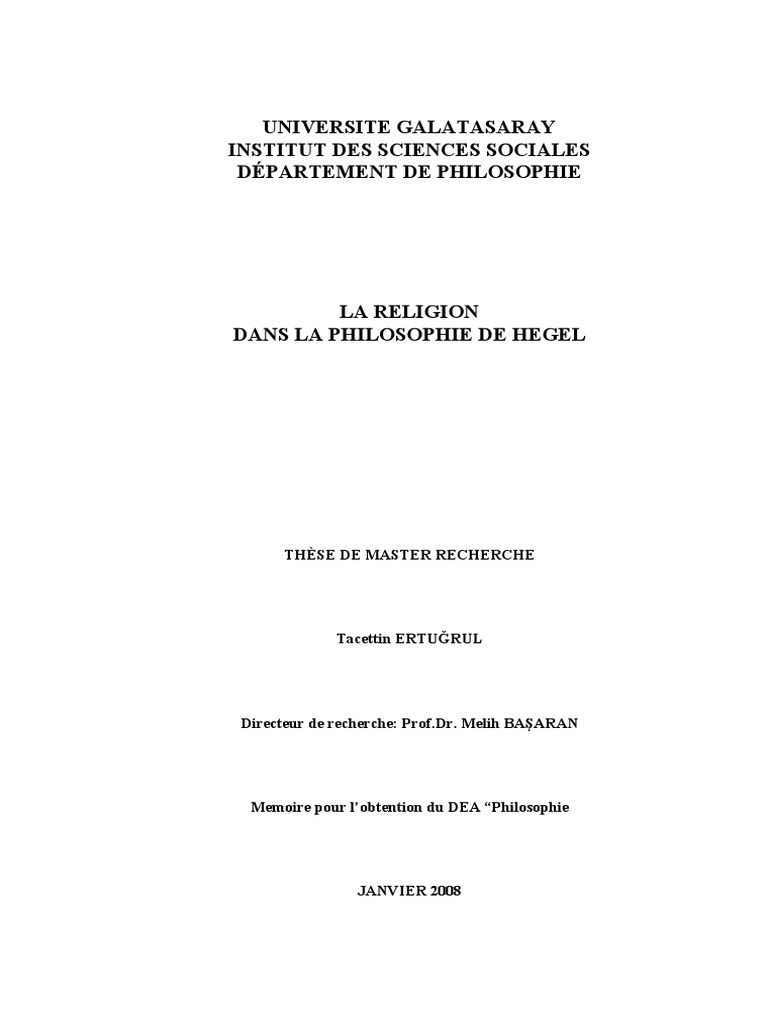 Religion et philosophie chez Hegel | PDF | Sciences et mathématiques ...