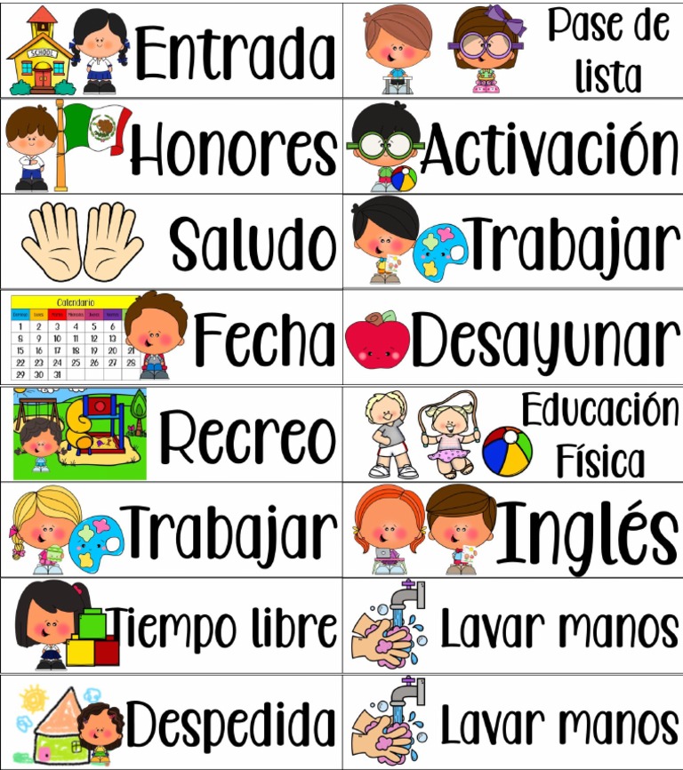 Rutina Del Aula Preescolar | PDF