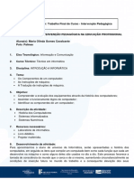 Projeto de Intervenção Pedagógica Na Educação Profissional