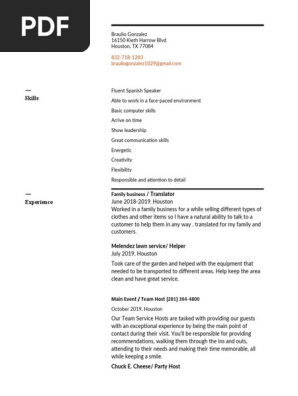 Work Resume