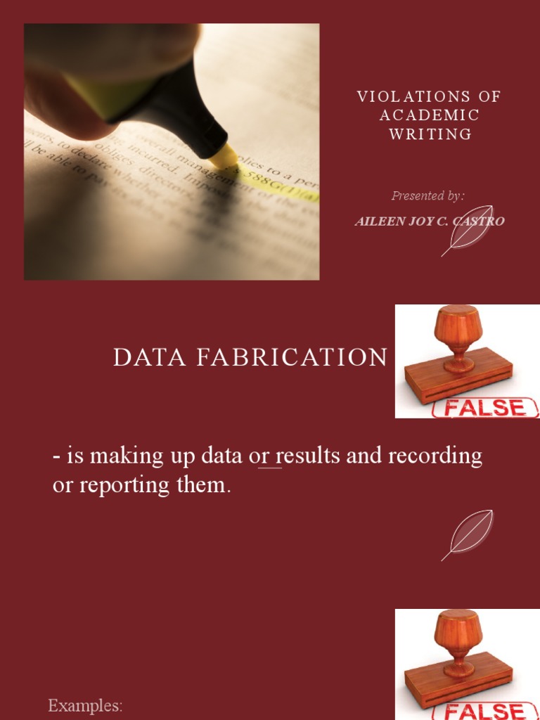 Violations of Academic Writing | PDF | Academic Dishonesty | Self Esteem