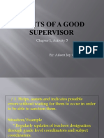 TRAITS of A Good Supervisor