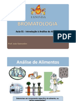 01 - BROMATOLOGIA - Introdução A Analise de Alimentos