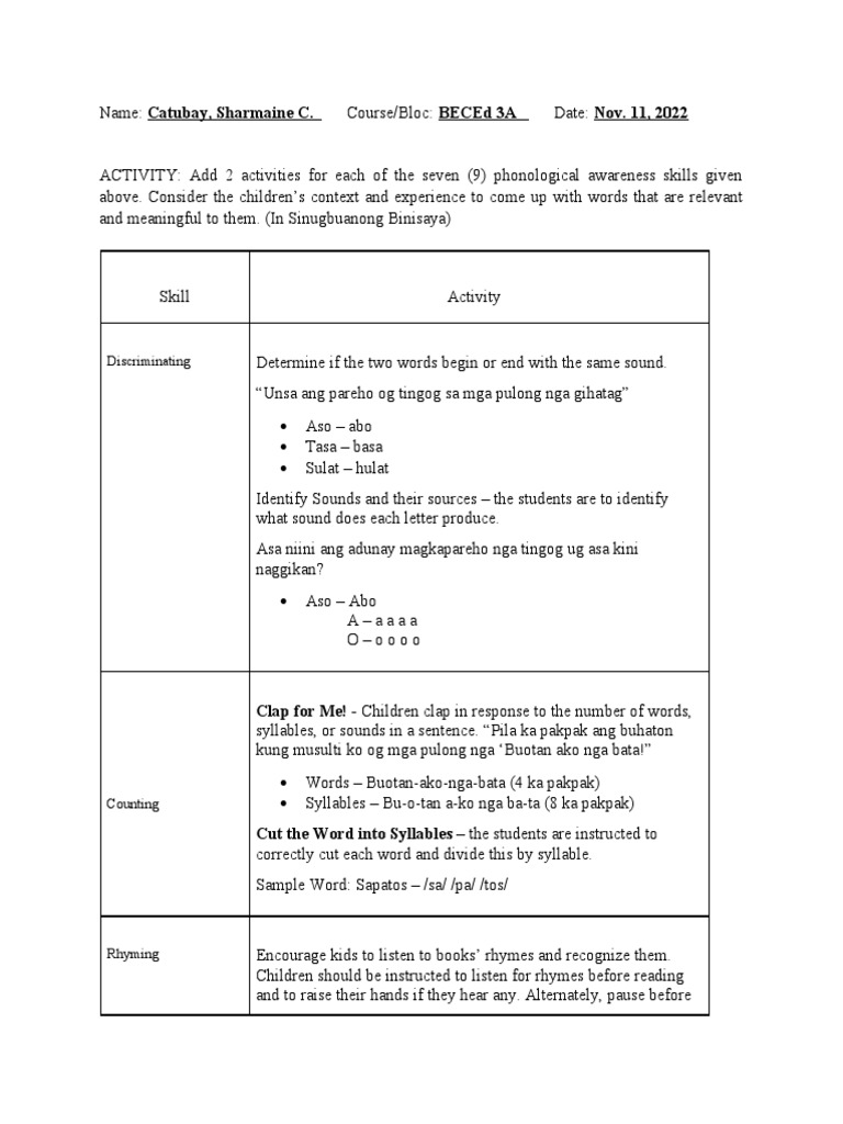 Sc. Act For Phonemic PDF Languages Foreign Language Studies