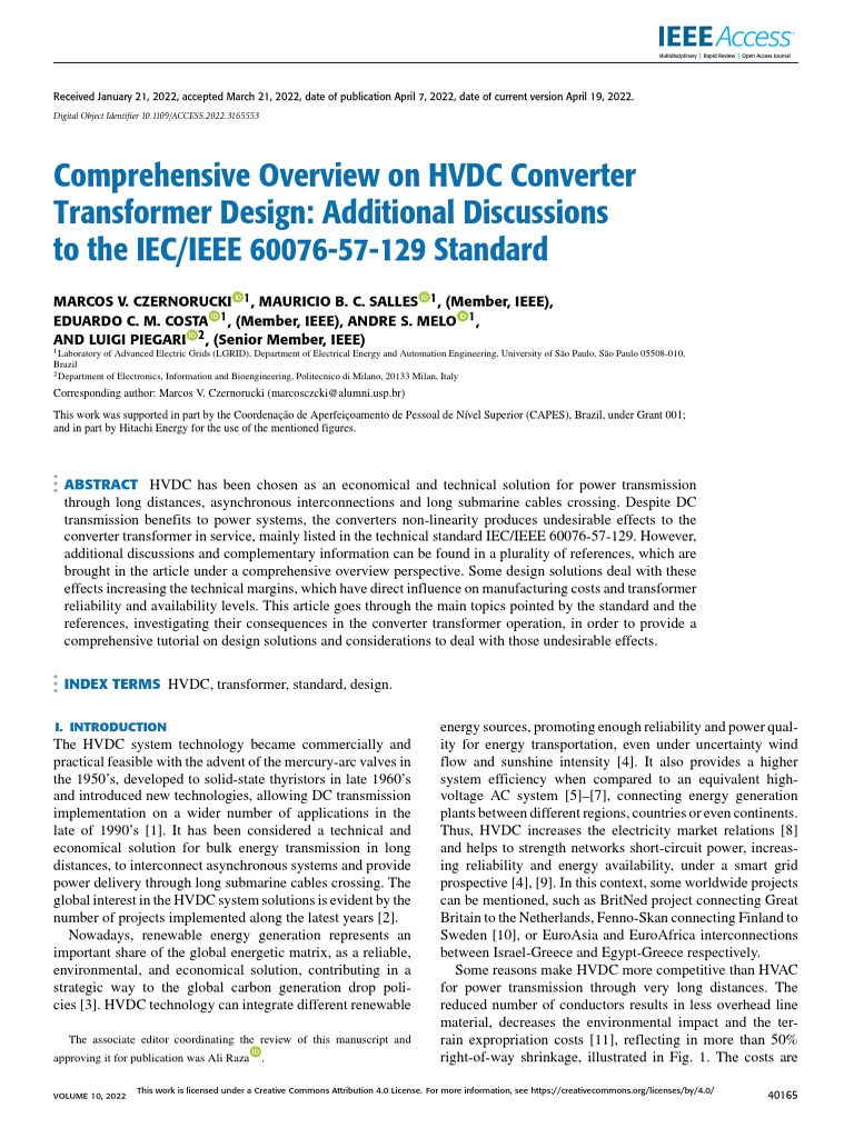 HVDC Converter Transformer Design Overview | PDF | High Voltage Direct ...