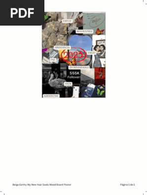 Beige Earthy My New Year Goals Mood Board Poster (1)