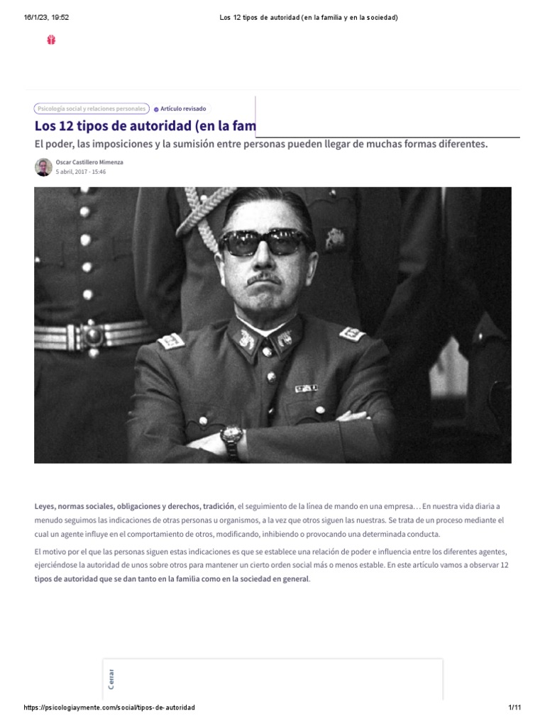 Los 12 Tipos de Autoridad (En La Familia y en La Sociedad) | PDF ...