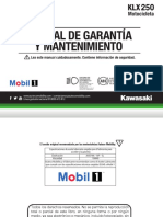 Manual de Garantia y Mantenimiento Kawasaki KLX 250