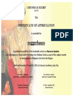 Arts Webinar Certificate