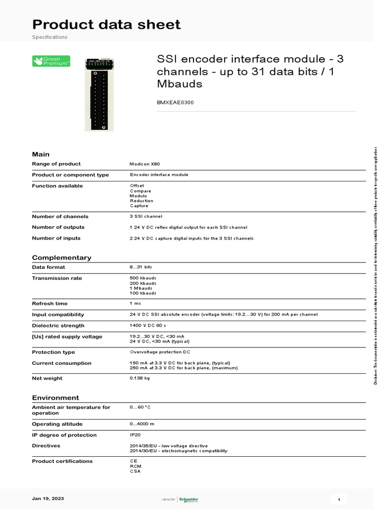 Modicon X80 Modules BMXEAE0300 PDF Electrical Engineering