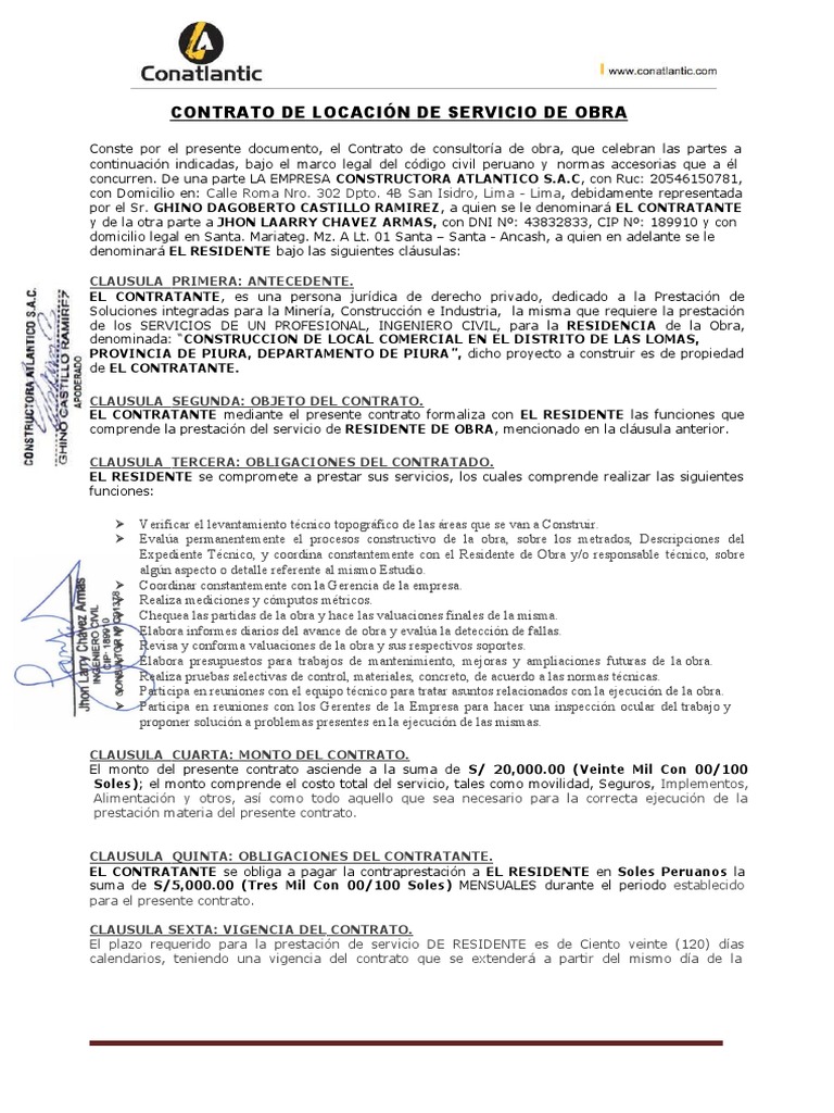 3 CONTRATO Constructora Atlantico | PDF