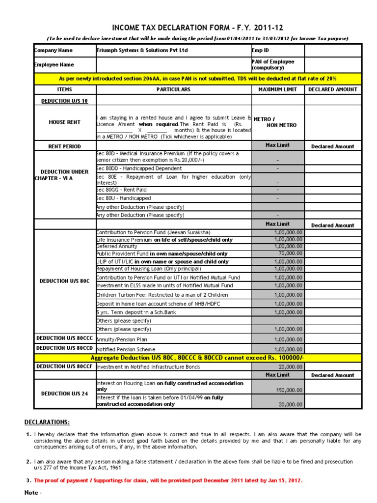 Investment Declaration Form1112 Annuity (American) Loans