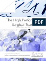 The High Performing Surgical Team 2013 A Guide To Best Practice