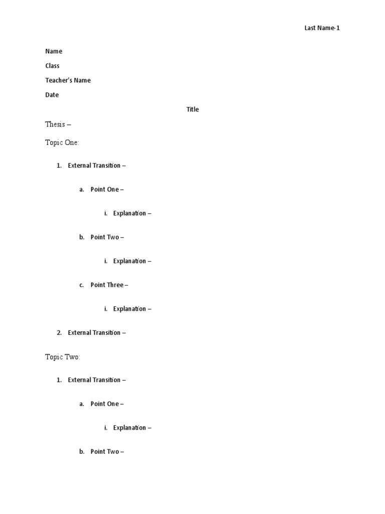 MLA Outline | PDF
