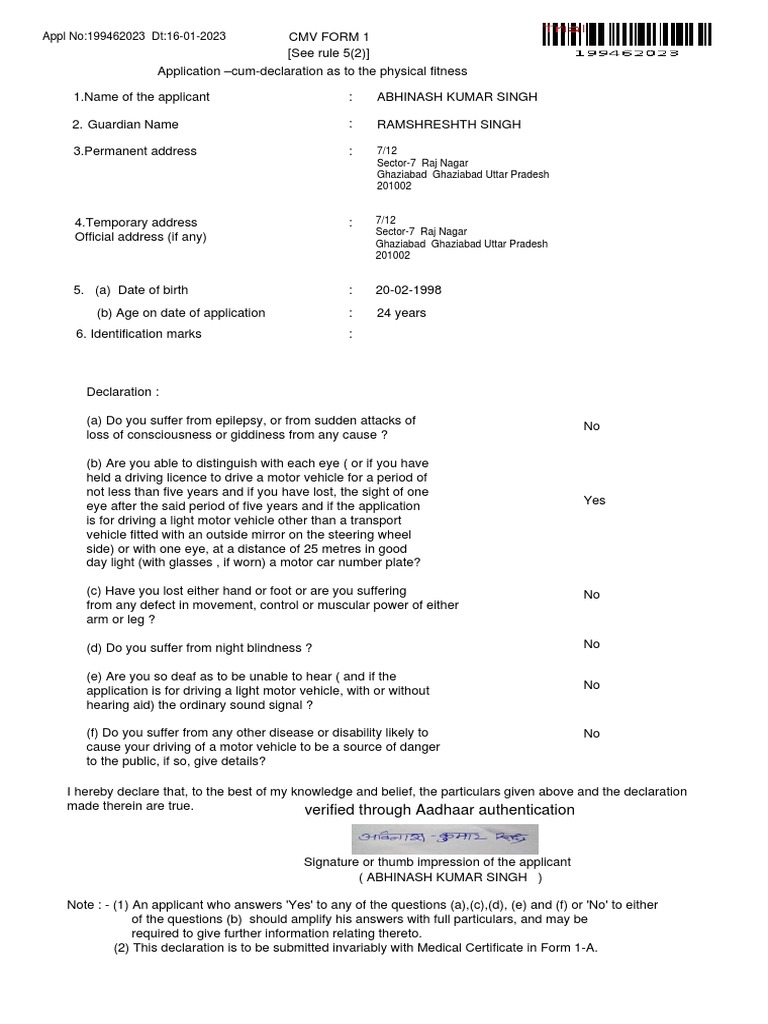 How To Fill Form 1 For Liscence PDF