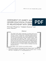 (2007) Assessment of Anxiety Among Higher Education Students and Its Relationship With Spirituality
