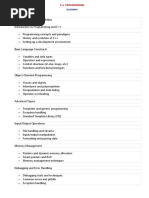 C++ Syllabus