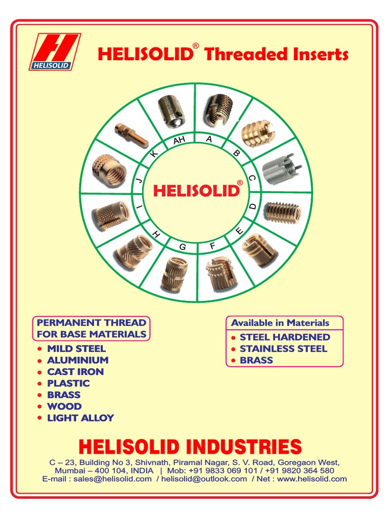 Helisolid Key Locking Inserts PDF Building Engineering