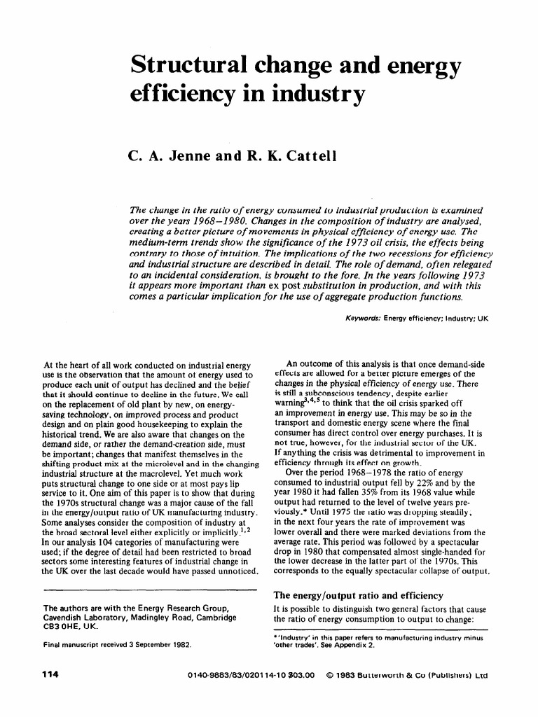 Energy Efficiency Trends in UK Industry | PDF | Economic Growth | Recession