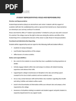 Student Representatives Roles and Responsibilities