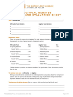 TSFM - Political Debate Format Evaluation Sheet 21 22