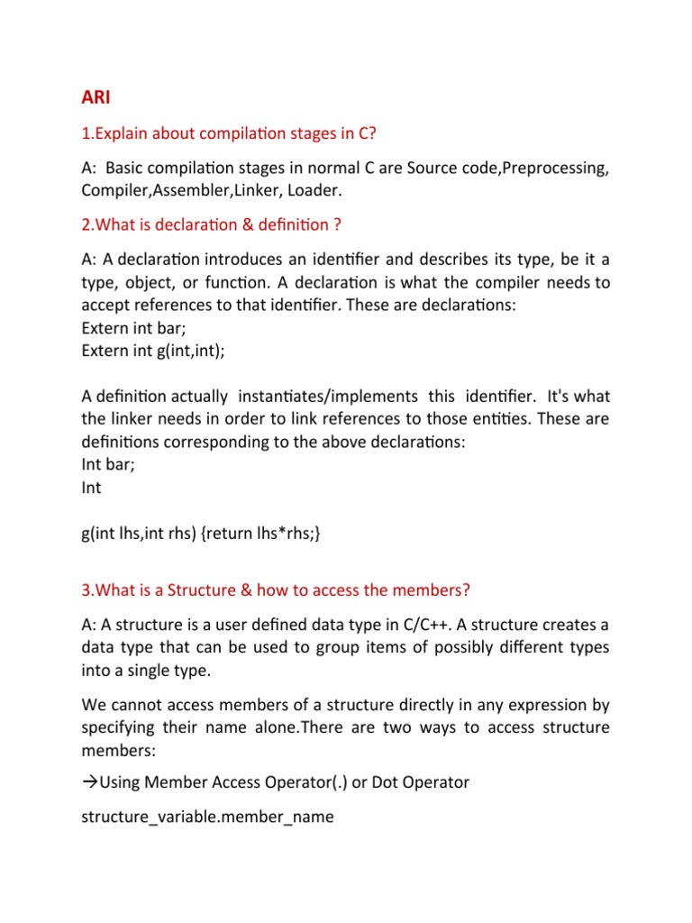 C Inter | PDF | Pointer (Computer Programming) | C++