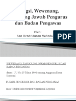 Fungsi, Wewenang, Tanggung Jawab Pengurus Dan BP