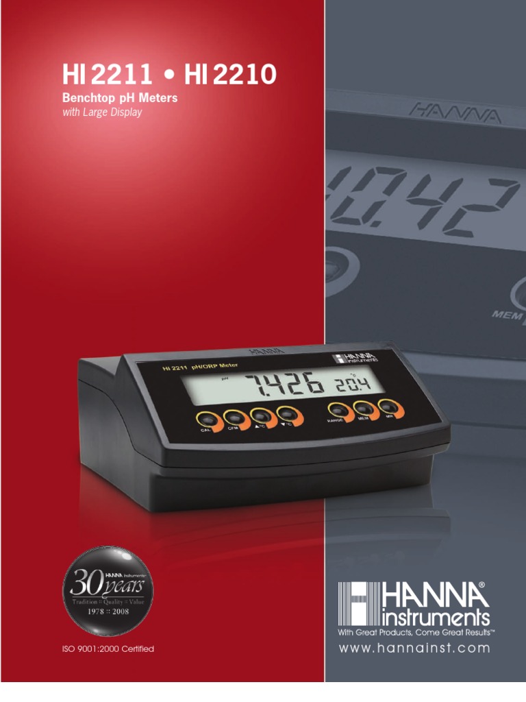 Hanna Hi 2211 2210 PDF Ph Calibration