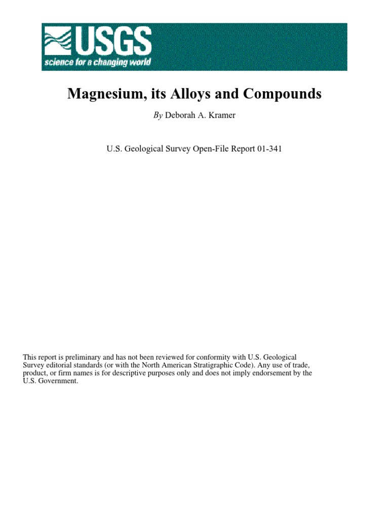 Compounds and Alloyds of Magnesium PDF Magnesium Physical Sciences